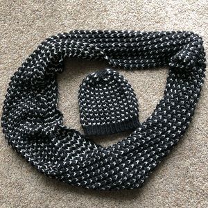 Knit Beanie and Matching Knit Infinity Scarf